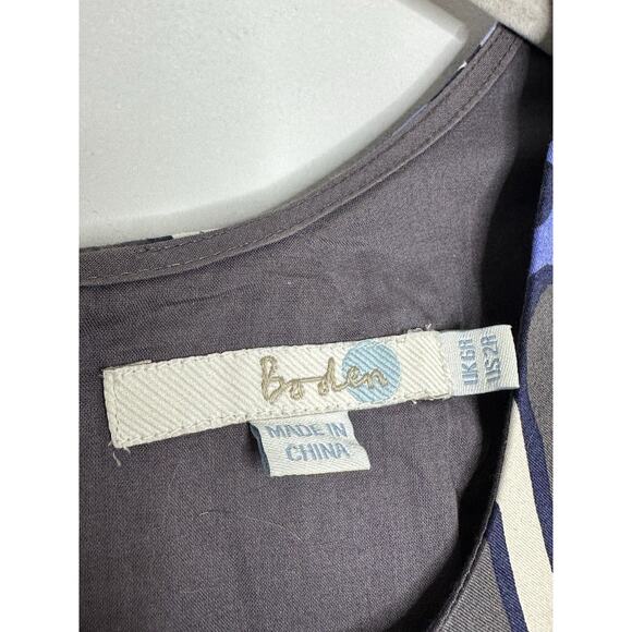 Boden Women’s Blue Geometric Print V Neck Sheath Sleeveless Dress Size 2 - Picture 3 of 6